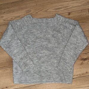Chelsea28 Heather Gray Sparkle Boat Neck Sweater